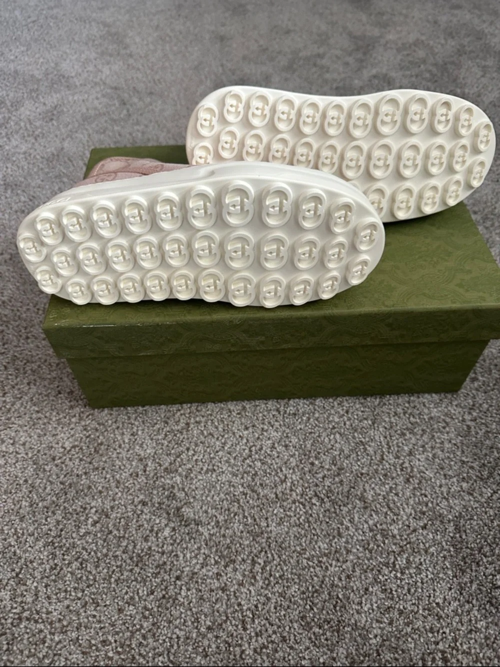 Gucci Pink GG Canvas High-Top Platform Sneakers - Brand New In Box - Picture 4 of 7